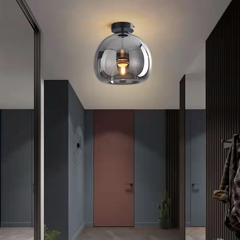 Plafonnier boule en verre style nordique | Semi-encastré