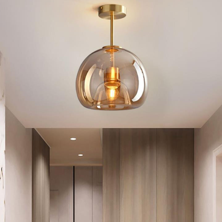 Plafonnier boule en verre style nordique | Semi-encastré