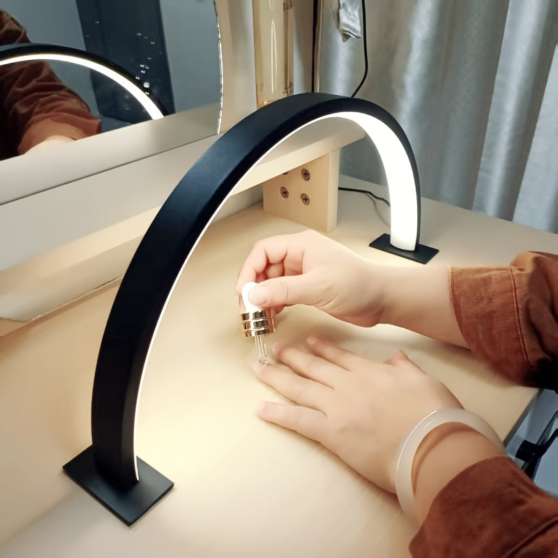 Lampe de bureau LED croissant de lune | Lampe métallique USB réglable