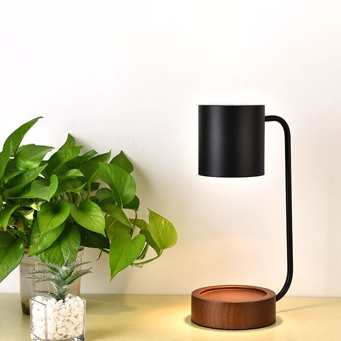 Lampe chauffe-bougie minimaliste japonaise | Brûleur de cire dimmable avec base en bois