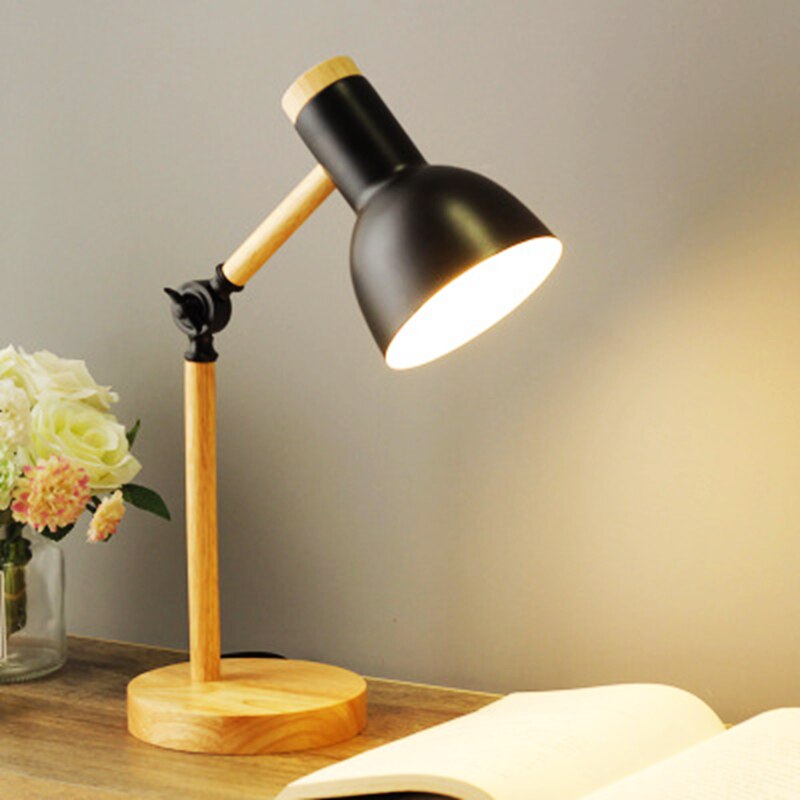 Lampe de bureau nordique en bois à LED | Éclairage scandinave minimaliste