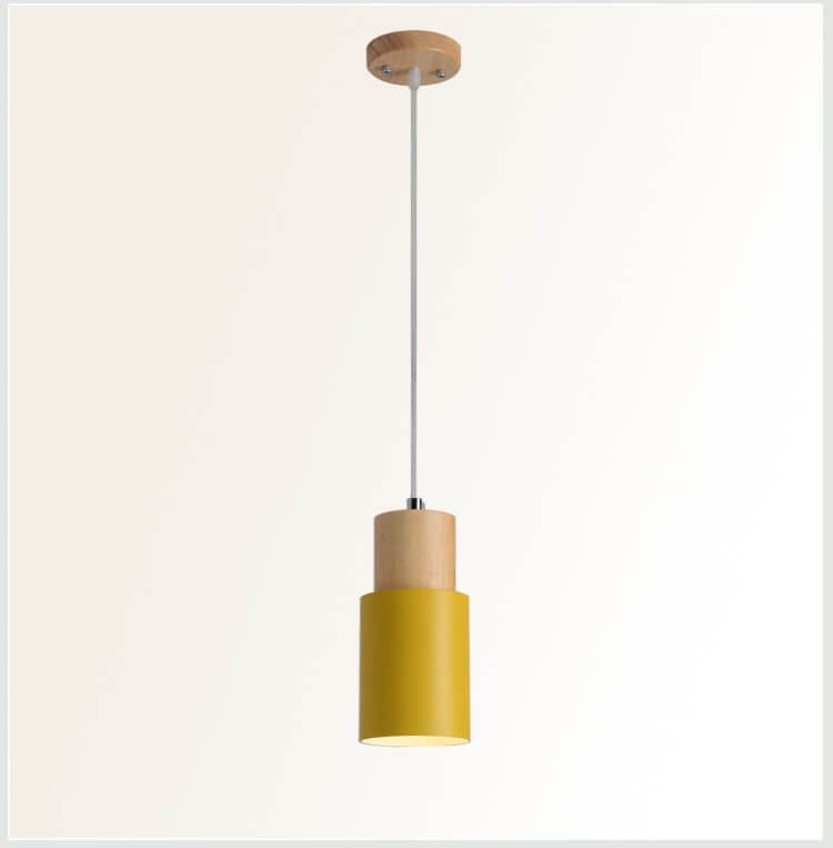 Suspension cylindrique Nordic Macaron | Design moderne en bois et métal