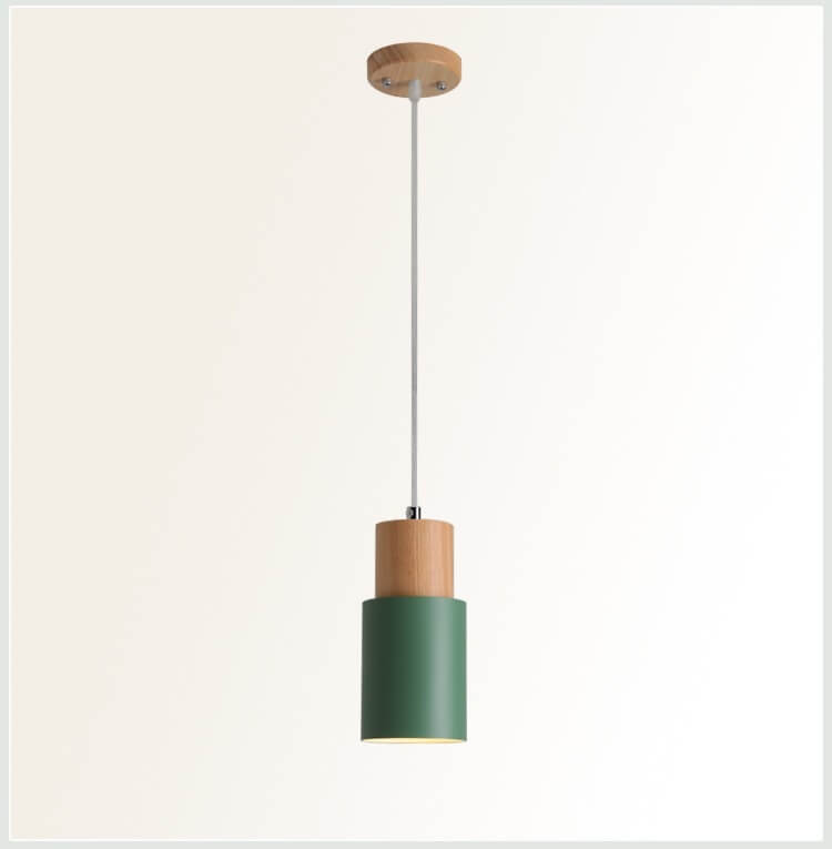 Suspension cylindrique Nordic Macaron | Design moderne en bois et métal
