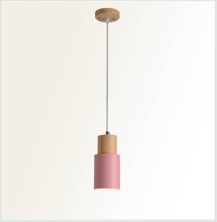 Suspension cylindrique Nordic Macaron | Design moderne en bois et métal