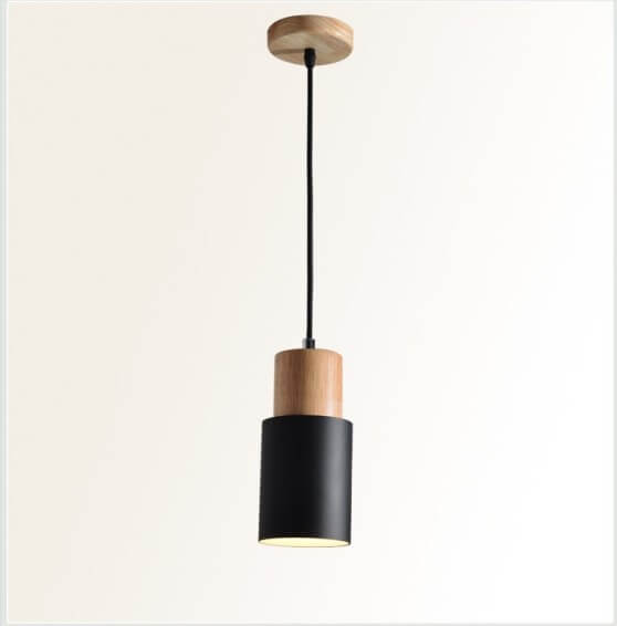 Suspension cylindrique Nordic Macaron | Design moderne en bois et métal