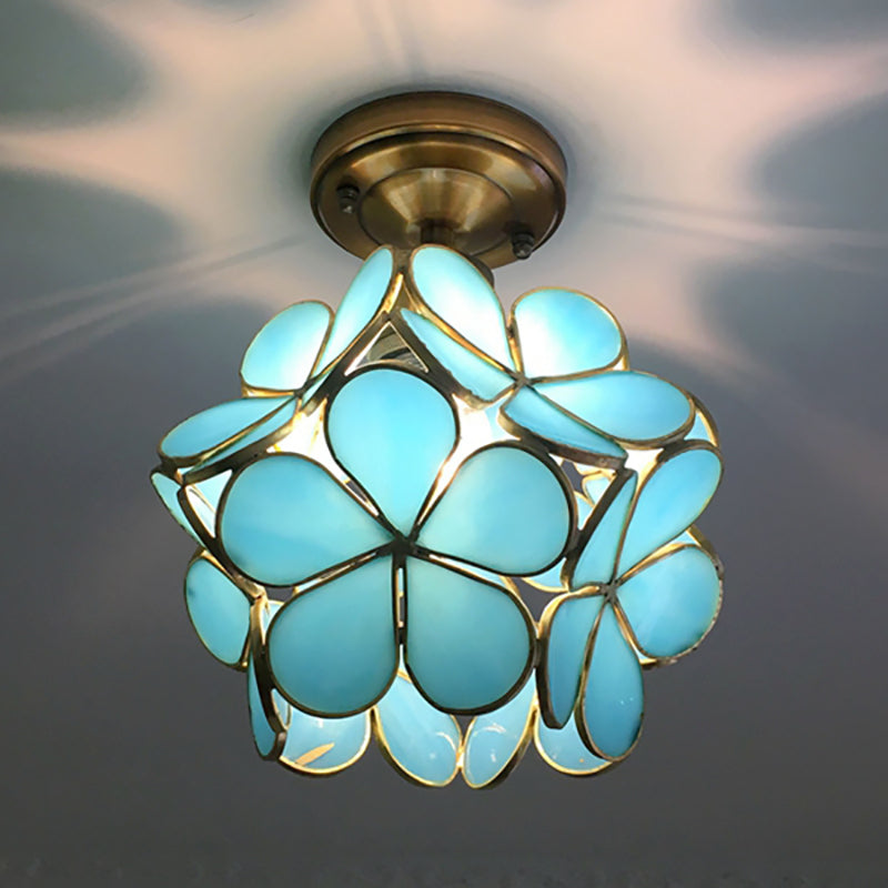 Plafonnier Rétro Fleur | Plafonnier affleurant en PVC coloré d'inspiration vintage