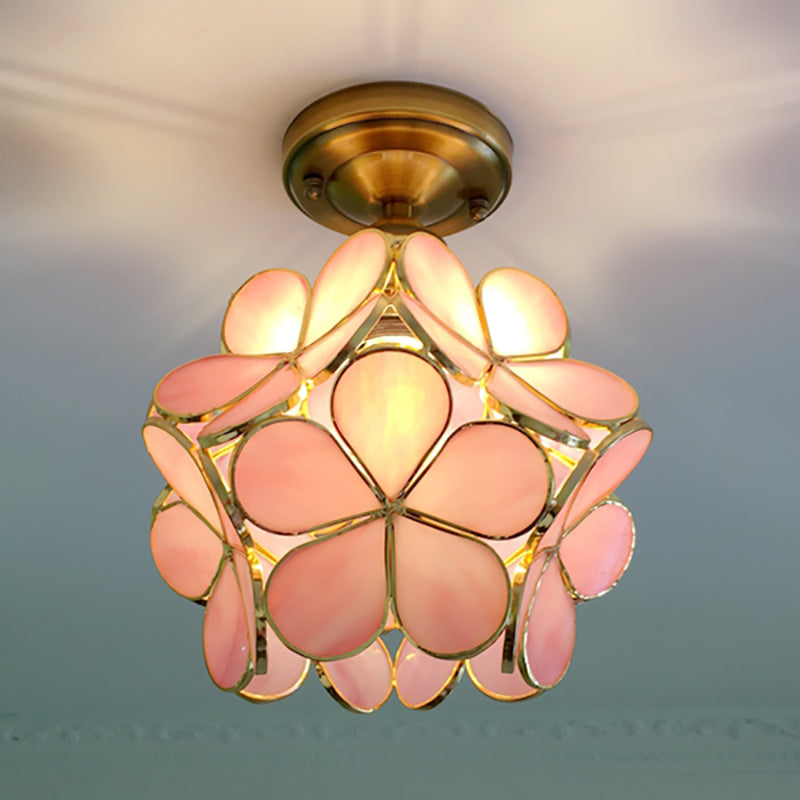 Plafonnier Rétro Fleur | Plafonnier affleurant en PVC coloré d'inspiration vintage