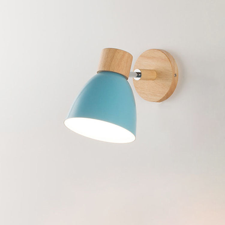 Applique Murale Minimaliste Moderne | Lampe Macaron Bois & Fer
