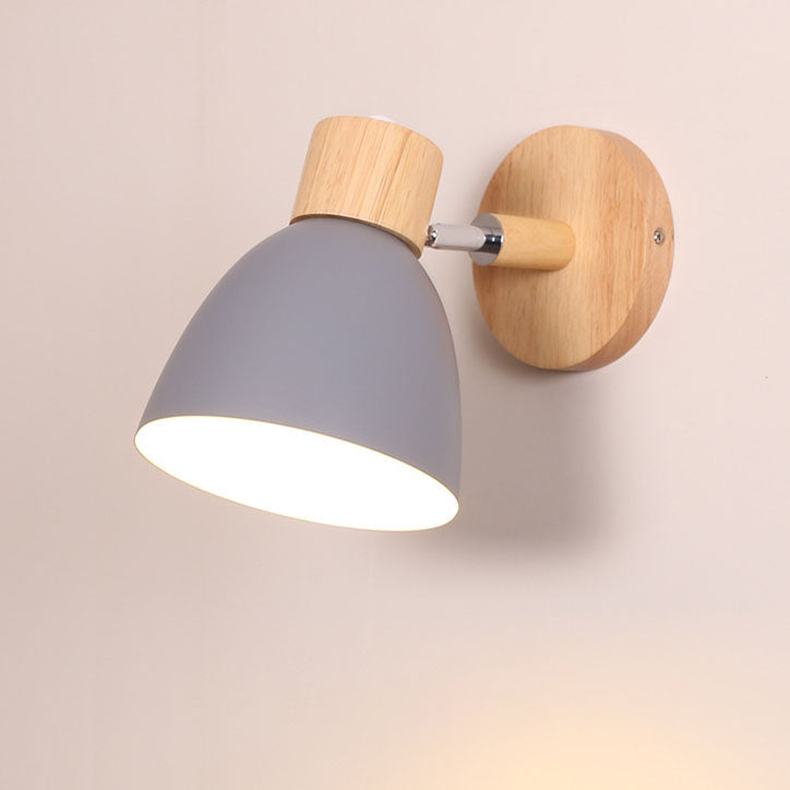 Applique Murale Minimaliste Moderne | Lampe Macaron Bois & Fer