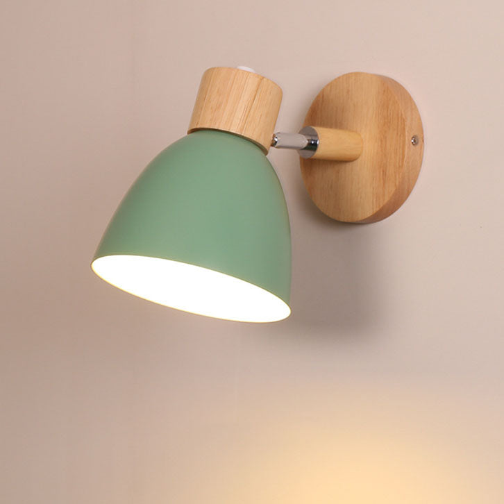 Applique Murale Minimaliste Moderne | Lampe Macaron Bois & Fer