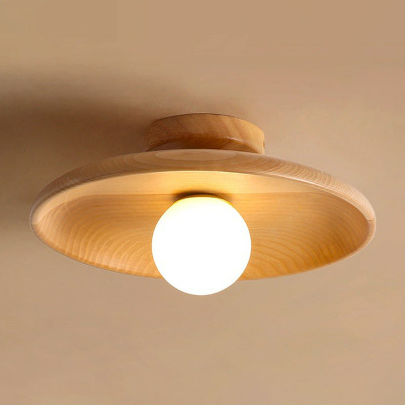 Plafonnier moderne en bois | Semi-encastré minimaliste