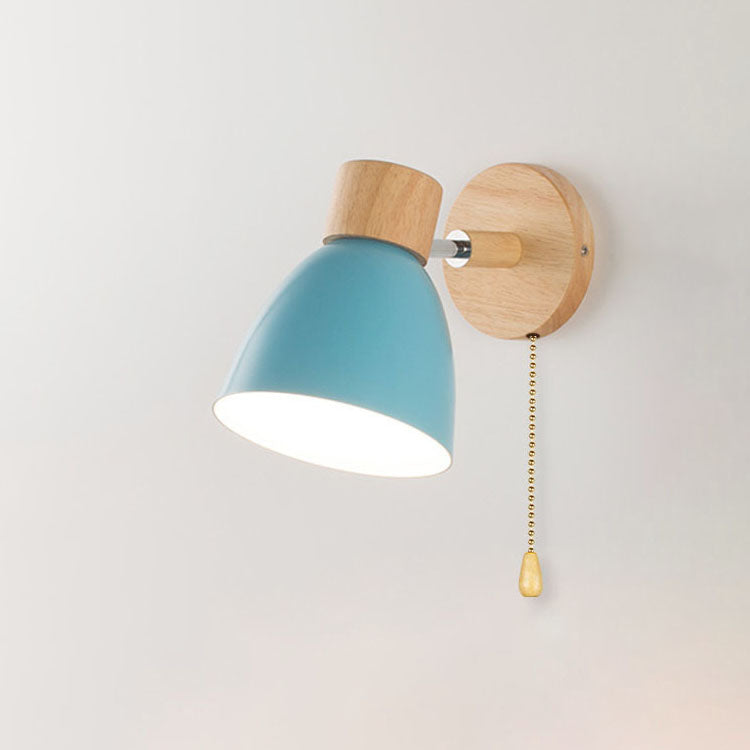 Applique Murale Minimaliste Moderne | Lampe Macaron Bois & Fer