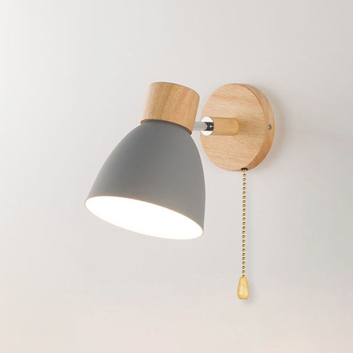 Applique Murale Minimaliste Moderne | Lampe Macaron Bois & Fer