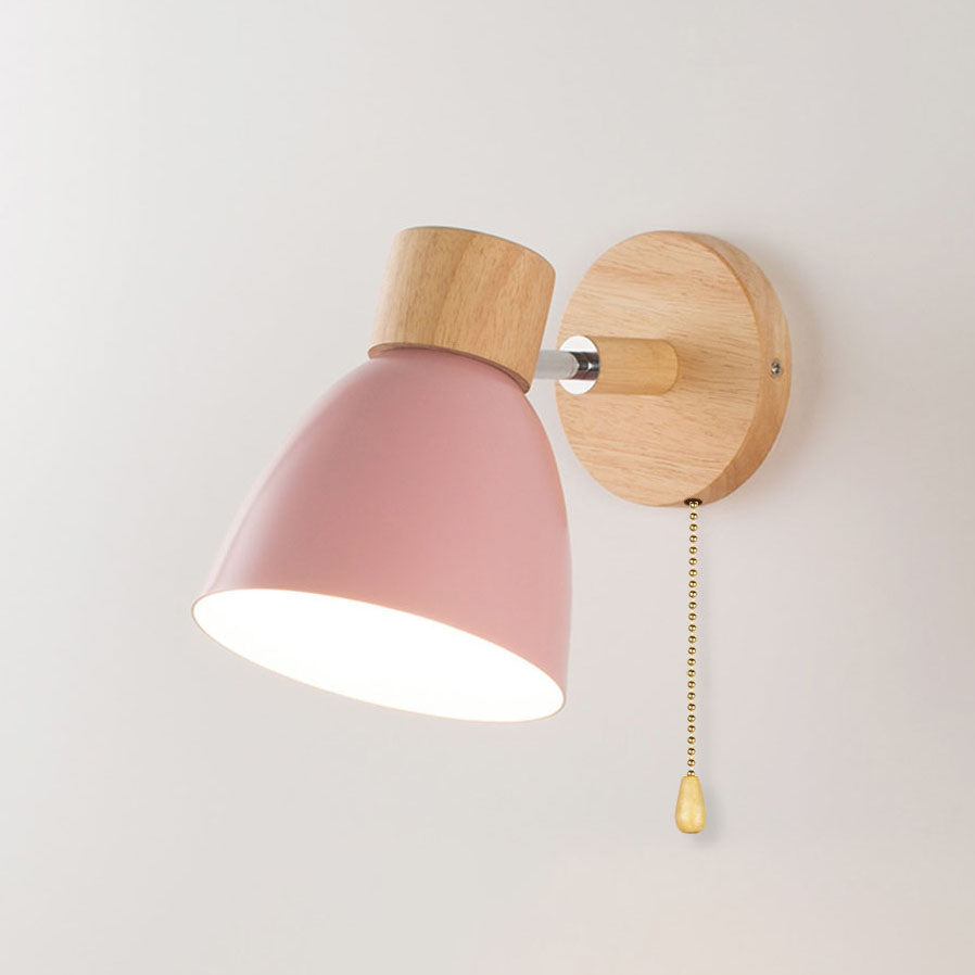Applique Murale Minimaliste Moderne | Lampe Macaron Bois & Fer