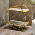 Double-Tiered Bathroom Organiser with Cat Ear Base | Stylish Metal Cosmetic & Skincare Shelf