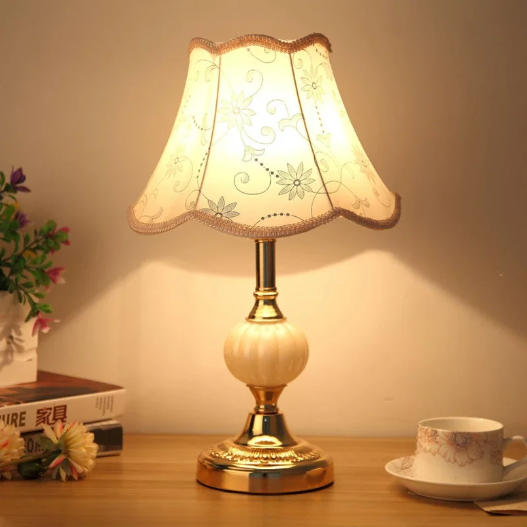 Lampe de table Quixy vintage scandinave | Design floral élégant