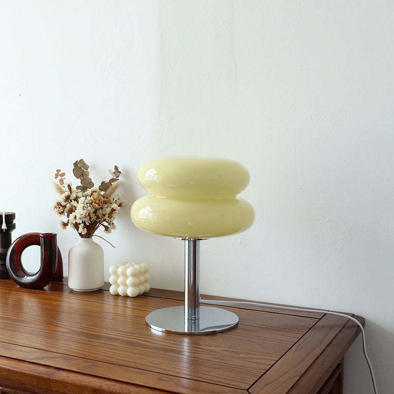 Lampe de table en verre de designer italien | Lumière d'appoint rétro moderne