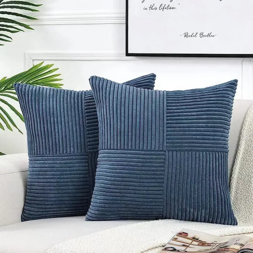 Housses de coussin en velours côtelé | Housses de coussin décoratives rayées de luxe