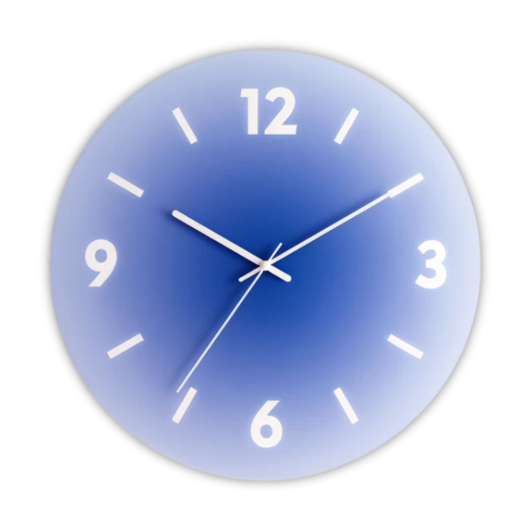 Horloge murale en verre coucher de soleil | Design dégradé moderne