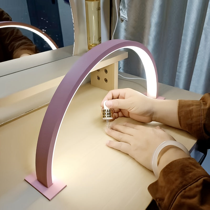 Lampe de bureau LED croissant de lune | Lampe métallique USB réglable