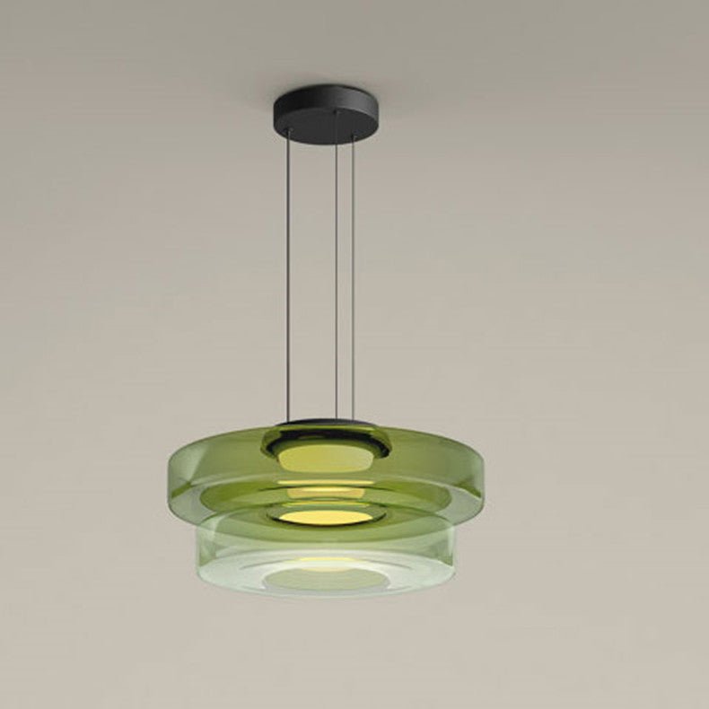 Suspension Bauhaus en verre | Luminaire LED suspendu moderne à couches