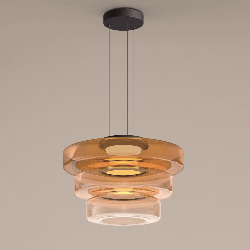 Suspension Bauhaus en verre | Luminaire LED suspendu moderne à couches