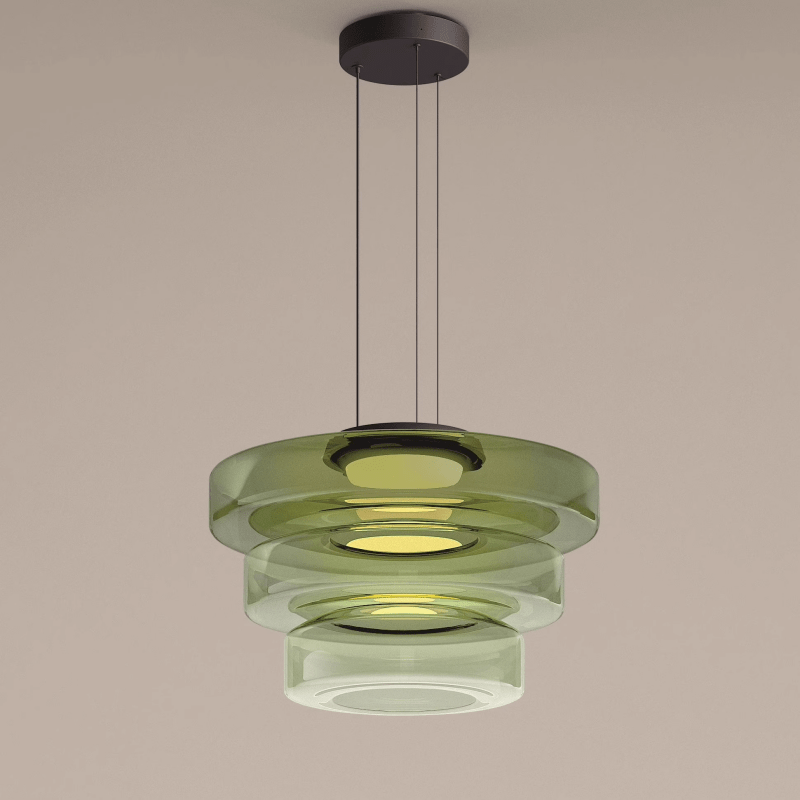 Suspension Bauhaus en verre | Luminaire LED suspendu moderne à couches