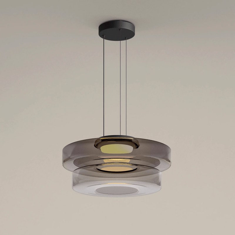 Suspension Bauhaus en verre | Luminaire LED suspendu moderne à couches