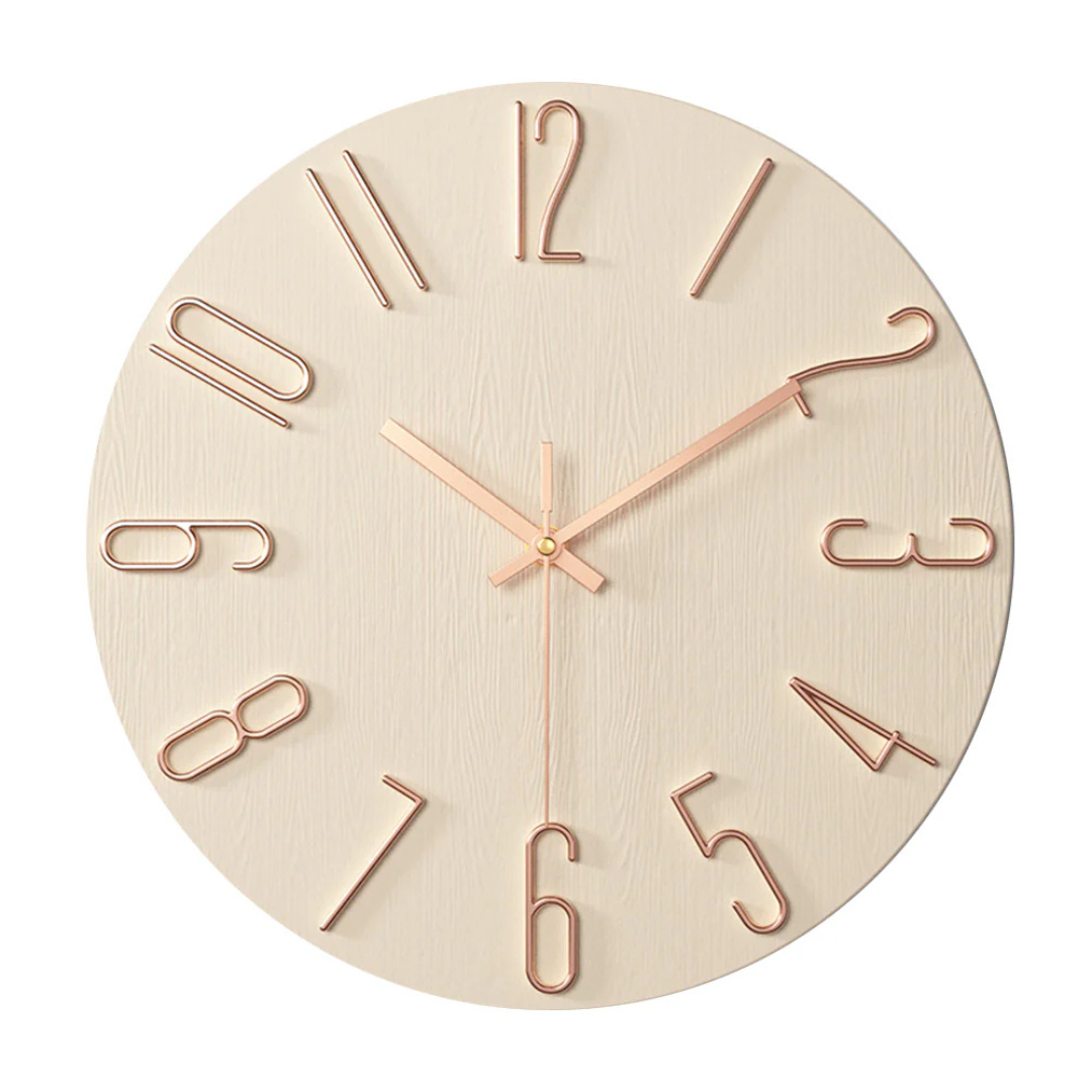 Horloge Murale Moderne Noble | Design Minimaliste Doré