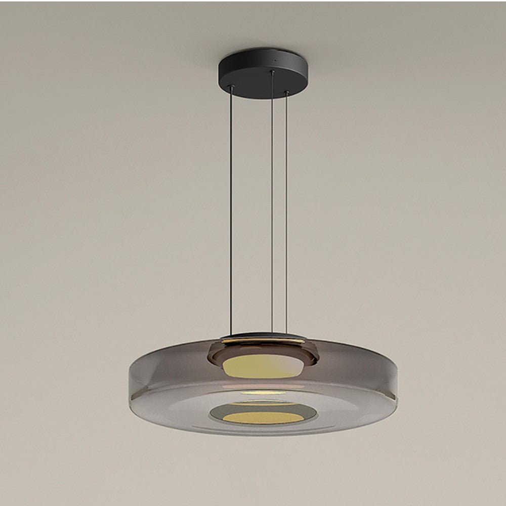 Suspension Bauhaus en verre | Luminaire LED suspendu moderne à couches