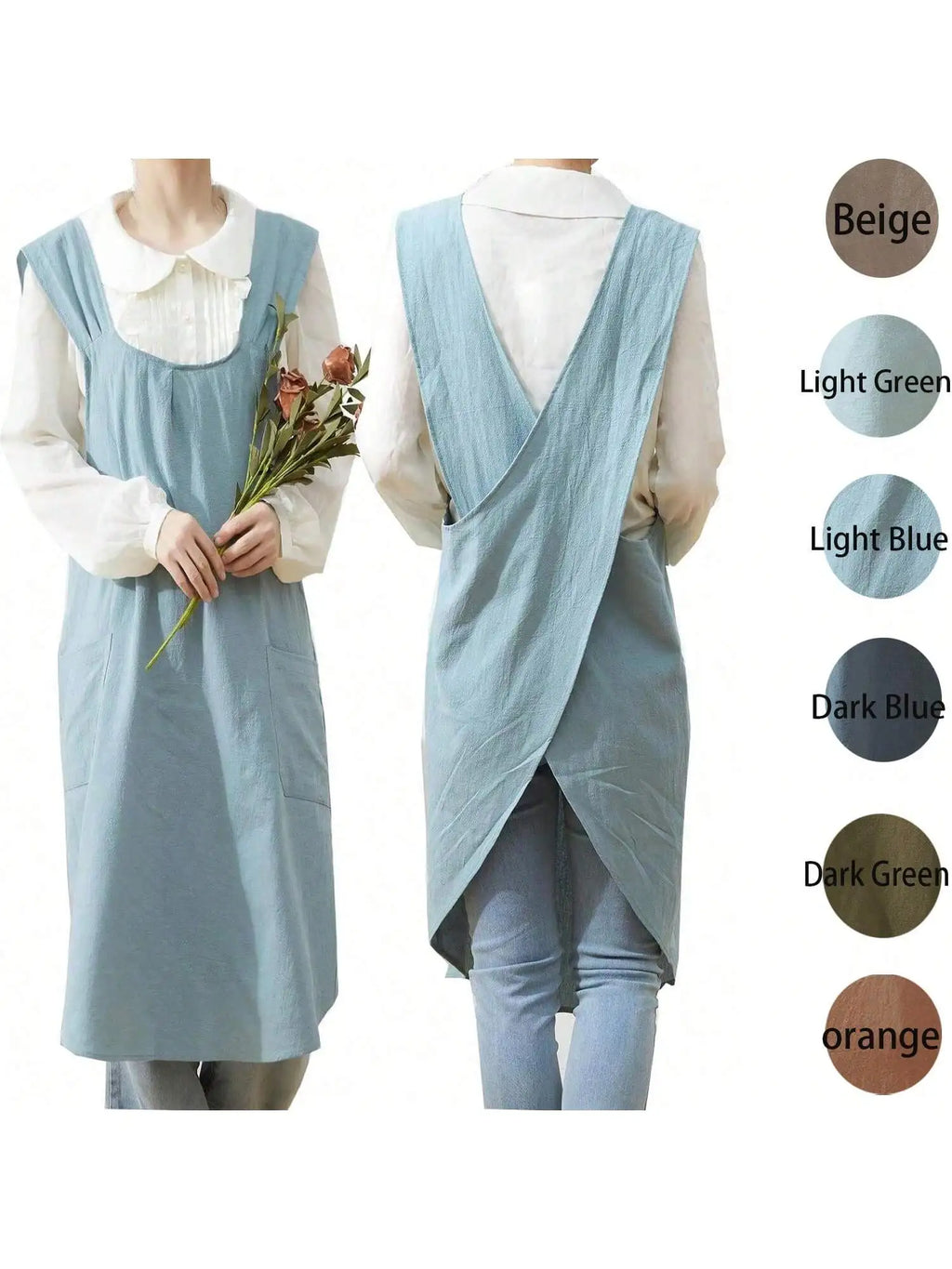 Linen Cross-Back Apron