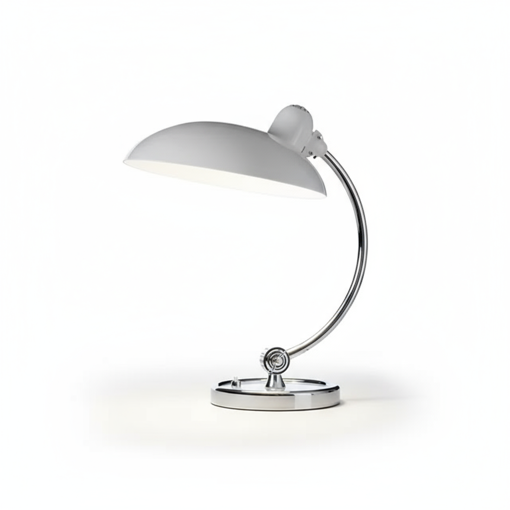 Lampe de table ScandiArc | Design Bauhaus en métal courbé