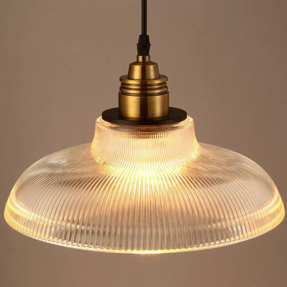 Suspension LumiVibe en Verre | Lampe Suspendue Élégante en Verre Nervuré