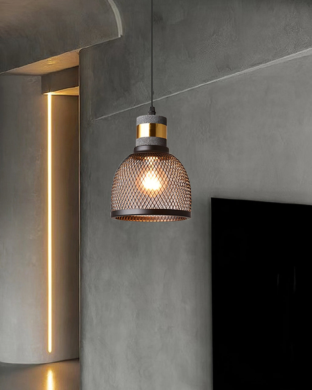 Urban Concrete Pendant Light | Industrial LED Hanging Lamp