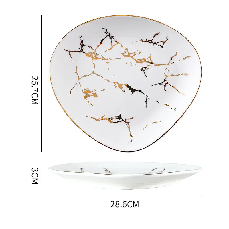 Nordic Ceramic Dinnerware, Irregular Edge