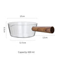 Glass Milk Pan with Wooden Handle