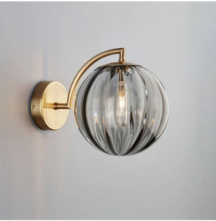 Applique Murale Moderne en Verre Soufflé | Design Laiton et Verre Teinté