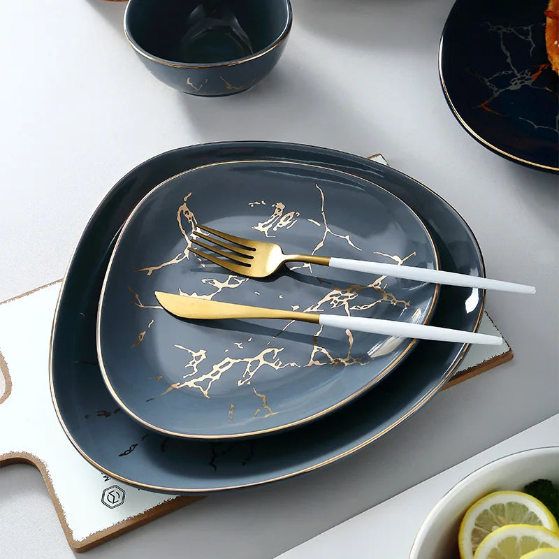 Nordic Ceramic Dinnerware, Irregular Edge