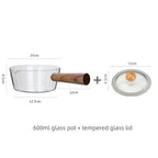 Glass Milk Pan with Wooden Handle