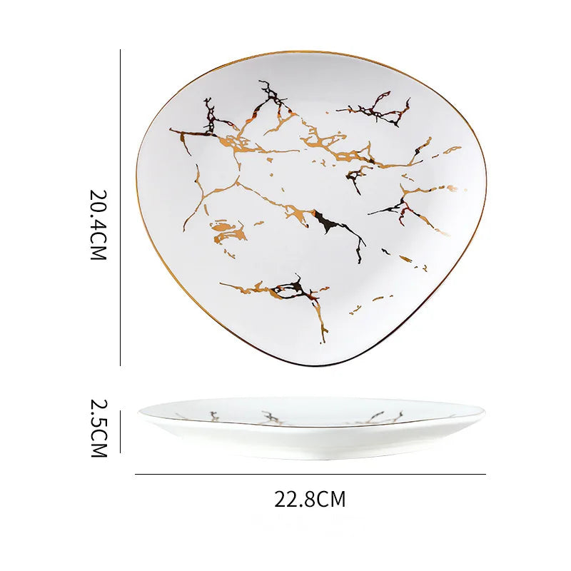 Nordic Ceramic Dinnerware, Irregular Edge