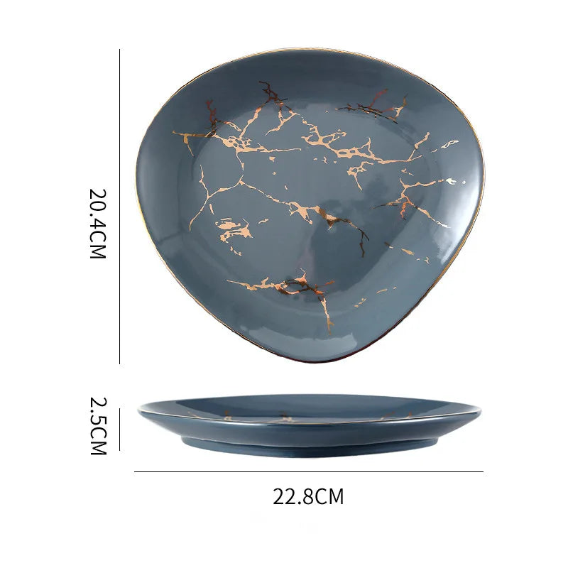 Nordic Ceramic Dinnerware, Irregular Edge