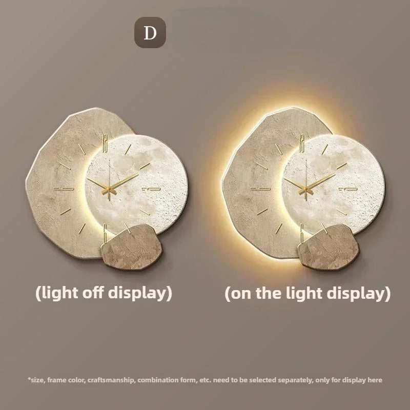 LumoClock | Grande horloge murale moderne | Quartz silencieux et lumière LED