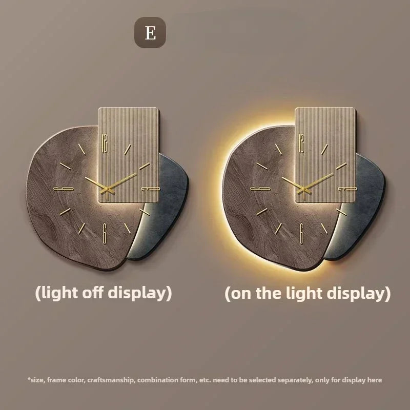 LumoClock | Grande horloge murale moderne | Quartz silencieux et lumière LED