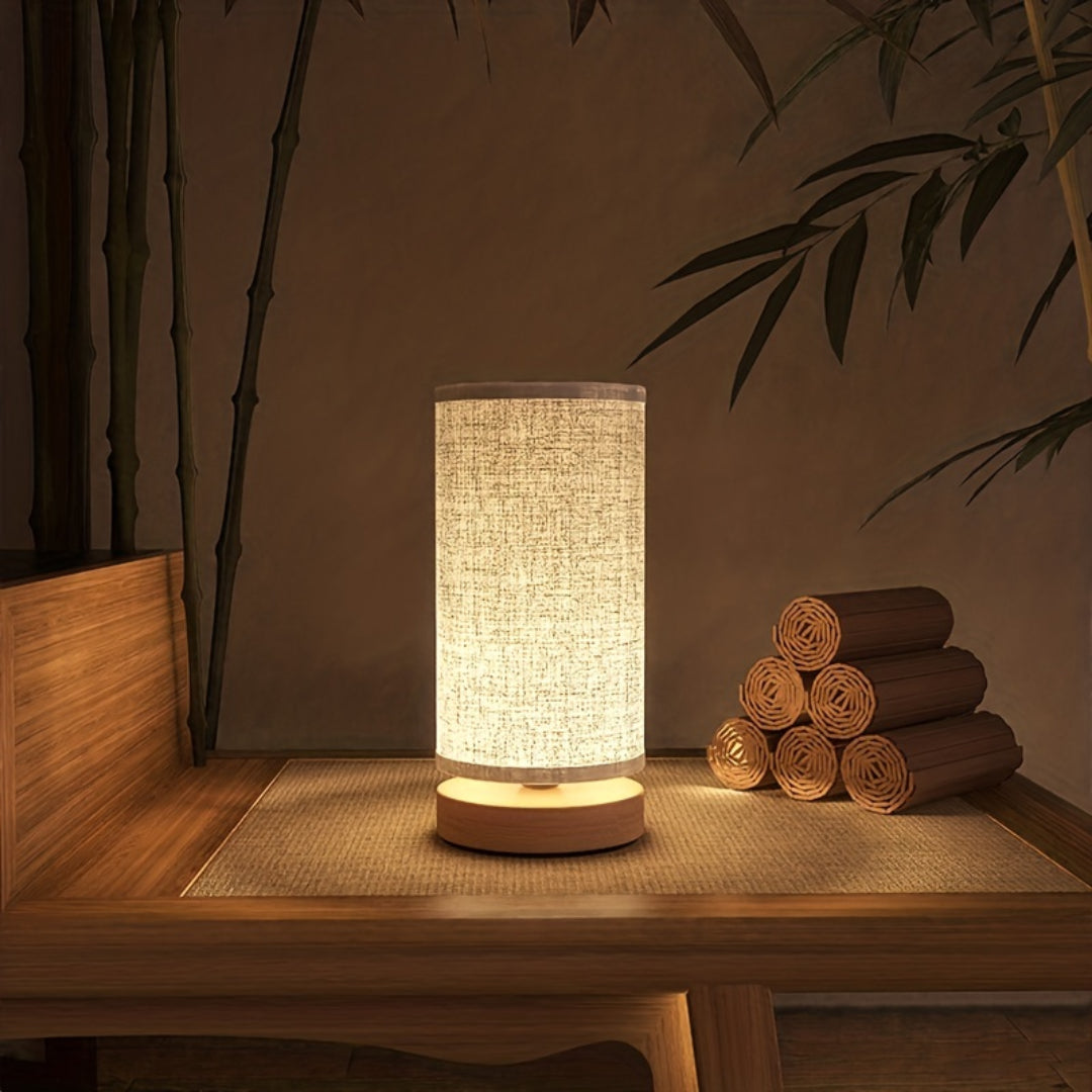 Lampe de table moderne en bois | Lampe de chevet alimentée par USB