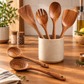 Teak Cooking Utensil Set, 6 Pieces