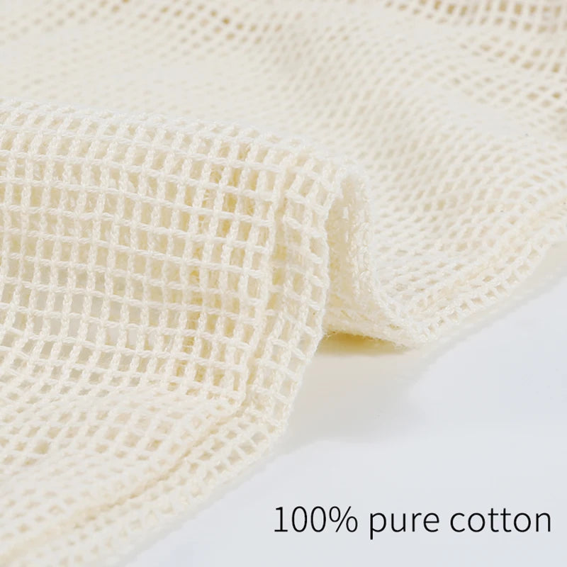 Cotton Mesh Produce Bags, Set of 3