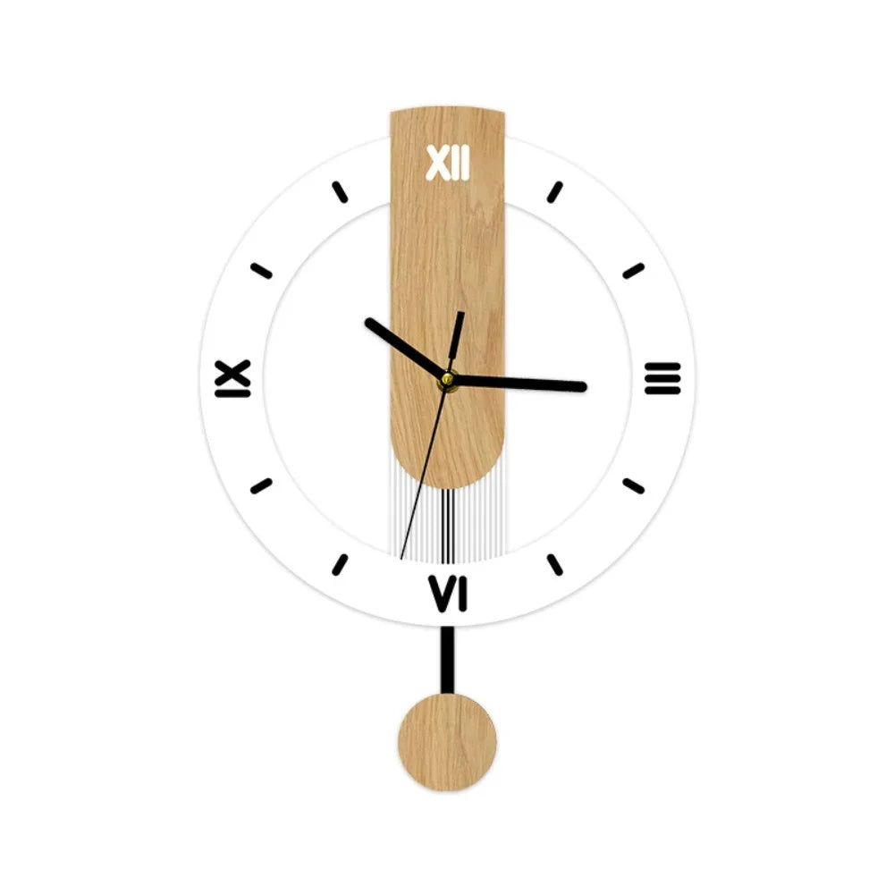 Horloge murale pendule minimaliste | Design moderne en acrylique et bois