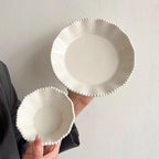 Pearl-Edge Ceramic Plates & Bowls