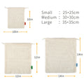 Cotton Mesh Produce Bags, Set of 3