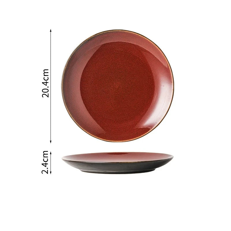 Kiln-Glazed Ceramic Dinner Plate
